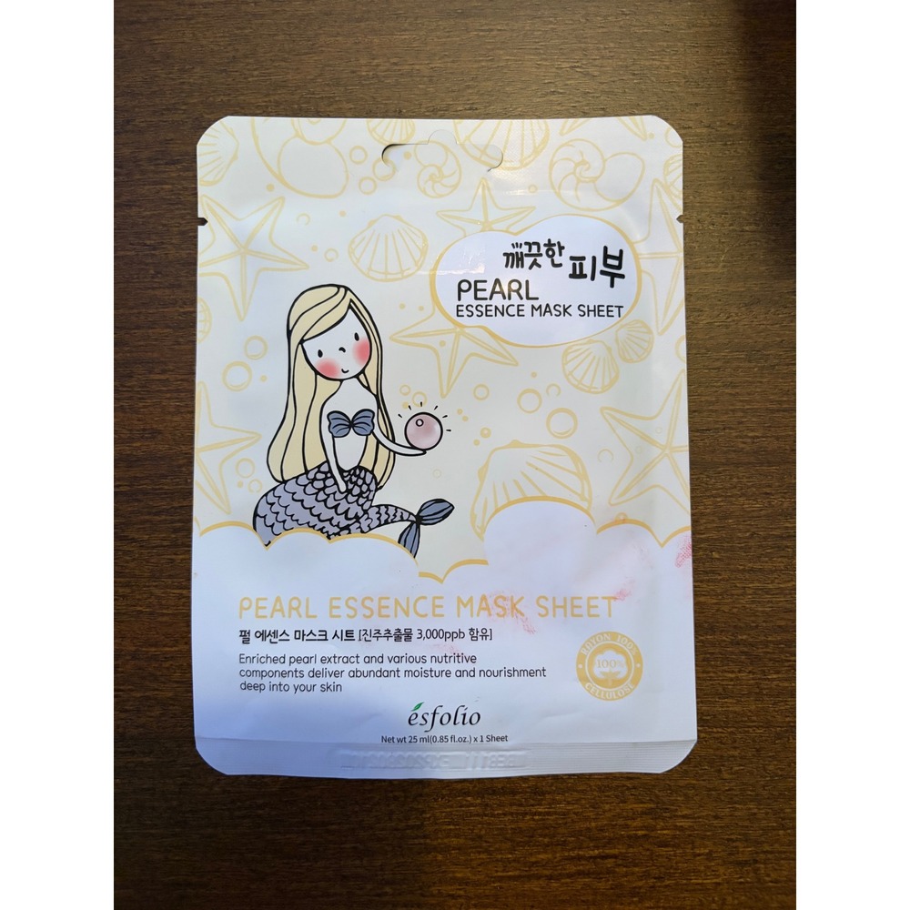 Esfolio Pearl Essence Mask Sheet Korean Skincare Brightening Moisturizing 25ml